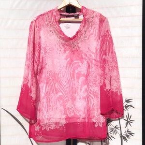 Speed Limit NYC Pink Tunic with Beaded Detail
